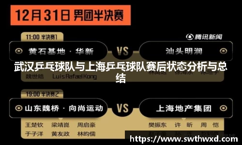 武汉乒乓球队与上海乒乓球队赛后状态分析与总结